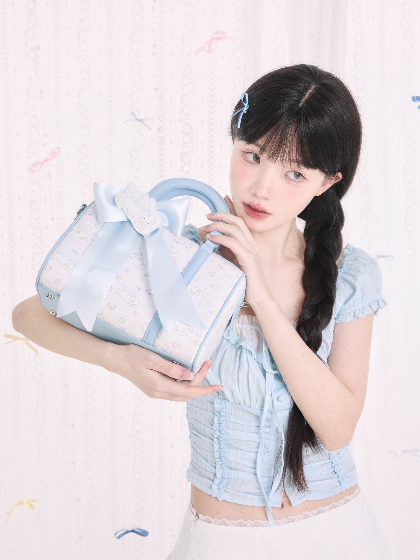 Fuwa Fuwa Ribbon Accent Handbags