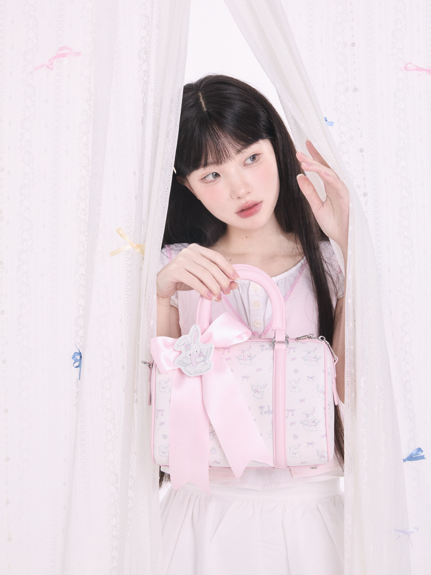Fuwa Fuwa Ribbon Accent Handbags