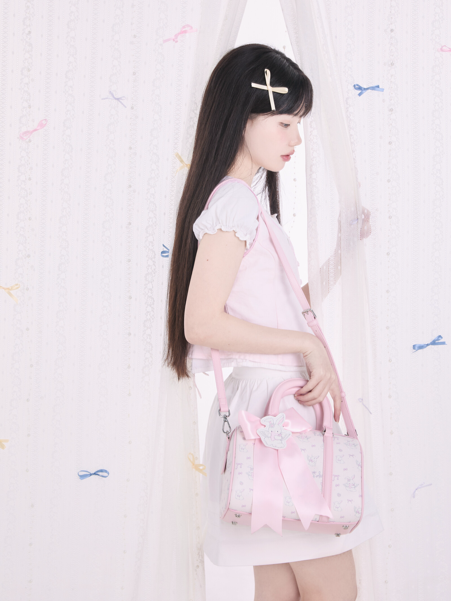 Fuwa Fuwa Ribbon Accent Handbags