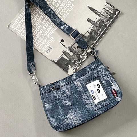 Denim Shoulder Bag (PU leather)