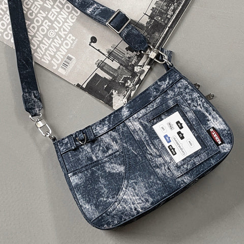 Denim Shoulder Bag (PU leather)