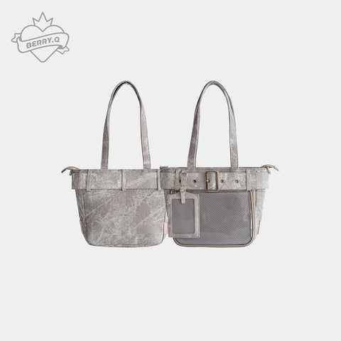 Denim Tote Bag (PU leather)